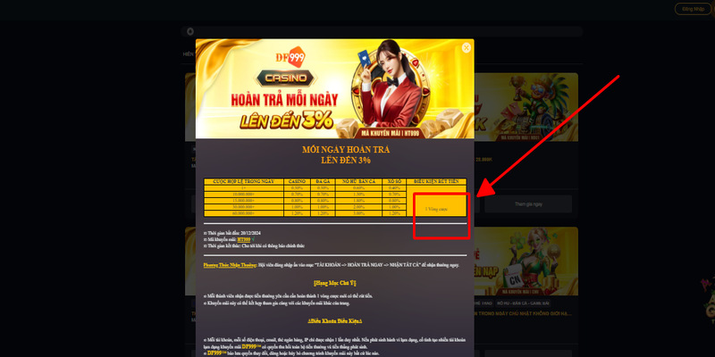 Yêu cầu người tham gia cần hoàn thành vòng cược